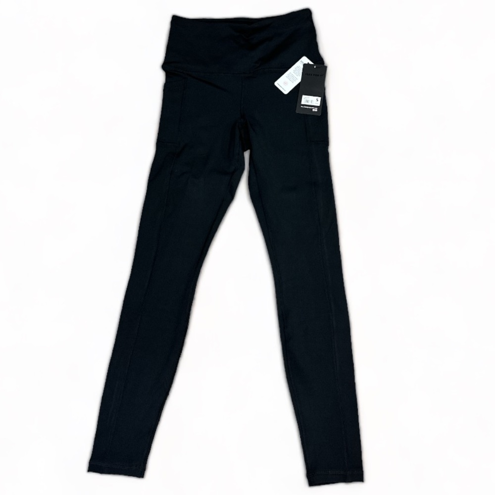 90 Degree By Reflex Polar Flex Lined Black Leggings Side Pockets Size S NWT